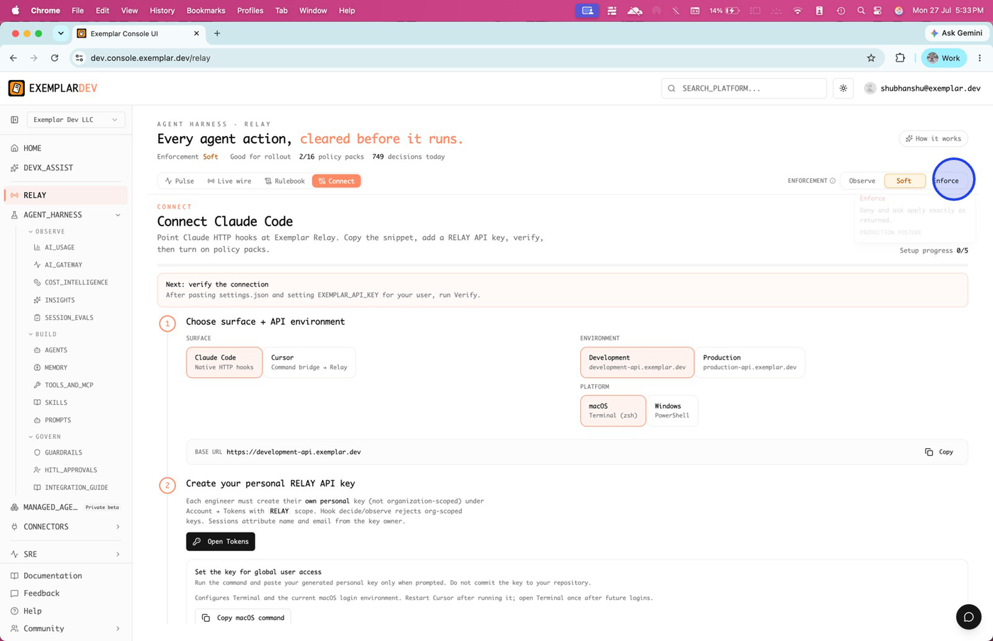 Enforce selected and Rulebook tab highlighted